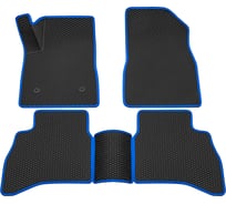 Салонные коврики REZKON 3D EVA Ромб резиновые, черные, для Chevrolet TrailBlazer 20-Н.В., синий кант 9212060103