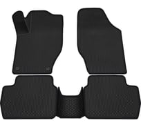 Салонные коврики REZKON 3D EVA Ромб резиновые, черные, для Citroen C4 04-Н.В., черный кант 9213005101