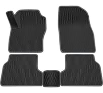 Салонные коврики REZKON 3D EVA Ромб резиновые, черные, для Ford Focus II 08-11, серый кант 9216010102
