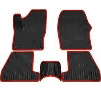 Салонные коврики REZKON 3D EVA Ромб резиновые, черные, для Ford Focus III 11-19, красный кант 9216010204