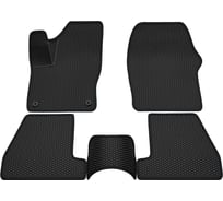 Салонные коврики REZKON 3D EVA Ромб резиновые, черные, для Ford Focus III 11-19, черный кант 9216010201