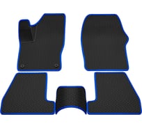 Салонные коврики REZKON 3D EVA Ромб резиновые, черные, для Ford Focus III 11-19, синий кант 9216010203
