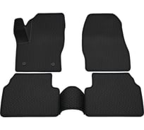 Салонные коврики REZKON 3D EVA Ромб резиновые, черные, для Ford Kuga II 12-19, черный кант 9216020101