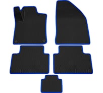 Салонные коврики REZKON 3D EVA Ромб резиновые, черные, для Geely Coolray 20-Н.В., синий кант 9217025103