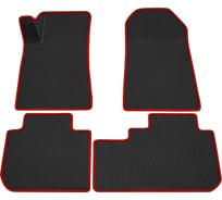 Салонные коврики REZKON 3D EVA Ромб резиновые, черные, для Haval F7 19-Н.В., красный кант 9257010104