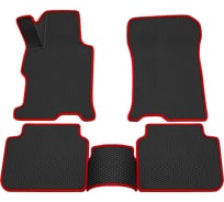 Салонные коврики REZKON 3D EVA Ромб резиновые, черные, для Honda Accord 12-15, красный кант 9219005204