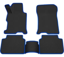 Салонные коврики REZKON 3D EVA Ромб резиновые, черные, для Honda Accord 12-15, синий кант 9219005203
