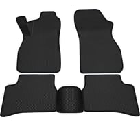 Салонные коврики REZKON 3D EVA Ромб резиновые, черные, для Hyundai Accent 01-10, черный кант 9220010101