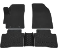 Салонные коврики REZKON 3D EVA Ромб резиновые, черные, для Hyundai Creta 21-Н.В., серый кант 9220065202