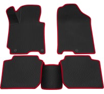 Салонные коврики REZKON 3D EVA Ромб резиновые, черные, для Hyundai Elantra 11-16, красный кант 9220015204