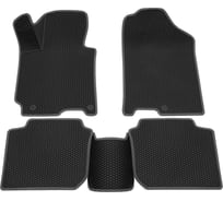 Салонные коврики REZKON 3D EVA Ромб резиновые, черные, для Hyundai Elantra 11-16, серый кант 9220015202