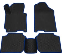 Салонные коврики REZKON 3D EVA Ромб резиновые, черные, для Hyundai Elantra 11-16, синий кант 9220015203