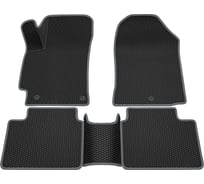 Салонные коврики REZKON 3D EVA Ромб резиновые, черные, для Hyundai Elantra 16-20, серый кант 9220015402