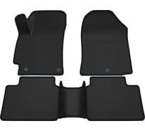 Салонные коврики REZKON 3D EVA Ромб резиновые, черные, для Hyundai Elantra 16-20, черный кант 9220015401