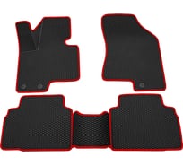 Салонные коврики REZKON 3D EVA Ромб резиновые, черные, для Hyundai ix-35 10-16, красный кант 9220040104