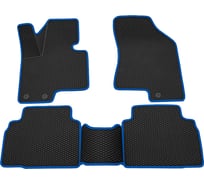 Салонные коврики REZKON 3D EVA Ромб резиновые, черные, для Hyundai ix-35 10-16, синий кант 9220040103