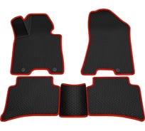 Салонные коврики REZKON 3D EVA Ромб резиновые, черные, для Hyundai Tucson 15-21, красный кант 9220060204