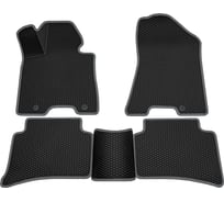 Салонные коврики REZKON 3D EVA Ромб резиновые, черные, для Hyundai Tucson 15-21, серый кант 9220060202