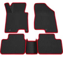 Салонные коврики REZKON 3D EVA Ромб резиновые, черные, для Kia Ceed 12-18, красный кант 9221005204