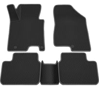 Салонные коврики REZKON 3D EVA Ромб резиновые, черные, для Kia Ceed 12-18, серый кант 9221005202