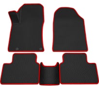 Салонные коврики REZKON 3D EVA Ромб резиновые, черные, для Kia Ceed 18-Н.В, красный кант 9221005304