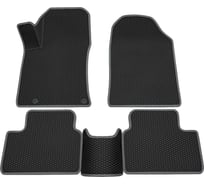 Салонные коврики REZKON 3D EVA Ромб резиновые, черные, для Kia Ceed 18-Н.В, серый кант 9221005302