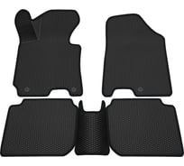 Салонные коврики REZKON 3D EVA Ромб резиновые, черные, для Kia Cerato 13-18, черный кант 9221010201