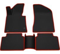 Салонные коврики REZKON 3D EVA Ромб резиновые, черные, для Kia K5 20-Н.В., красный кант 9221065104