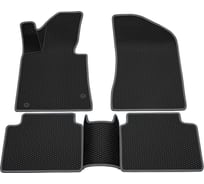 Салонные коврики REZKON 3D EVA Ромб резиновые, черные, для Kia K5 20-Н.В., серый кант 9221065102