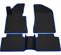 Салонные коврики REZKON 3D EVA Ромб резиновые, черные, для Kia K5 20-Н.В., синий кант 9221065103