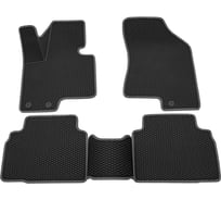Салонные коврики REZKON 3D EVA Ромб резиновые, черные, для Kia Sportage 10-16, серый кант 9221040202
