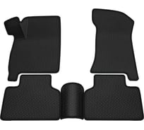 Салонные коврики REZKON 3D EVA Ромб резиновые, черные, для LADA 2110-2111-2112-БОГДАН, черный кант 9239050101