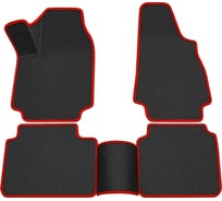 Салонные коврики REZKON 3D EVA Ромб резиновые, черные, для LADA 4х4 2121-21213-214, красный кант 9239035104
