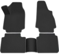 Салонные коврики REZKON 3D EVA Ромб резиновые, черные, для LADA 4х4 2121-21213-214, серый кант 9239035102