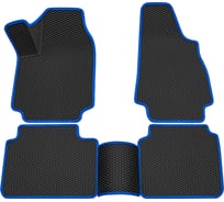 Салонные коврики REZKON 3D EVA Ромб резиновые, черные, для LADA 4х4 2121-21213-214, синий кант 9239035103