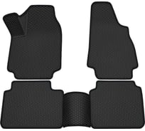 Салонные коврики REZKON 3D EVA Ромб резиновые, черные, для LADA 4х4 2121-21213-214, черный кант 9239035101