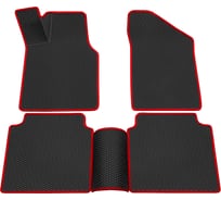 Салонные коврики REZKON 3D EVA Ромб резиновые, черные, для LADA Classic 2101-2107, красный кант 9239005104