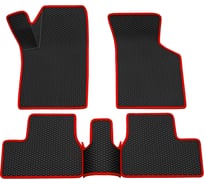 Салонные коврики REZKON 3D EVA Ромб резиновые, черные, для LADA Granta 2190-2191-2192-2194, красный кант 9239015104