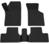 Салонные коврики REZKON 3D EVA Ромб резиновые, черные, для LADA Granta 2190-2191-2192-2194, серый кант 9239015102