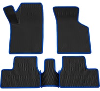 Салонные коврики REZKON 3D EVA Ромб резиновые, черные, для LADA Granta 2190-2191-2192-2194, синий кант 9239015103