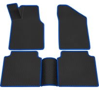 Салонные коврики REZKON 3D EVA Ромб резиновые, черные, для LADA Classic 2101-2107, синий кант 9239005103