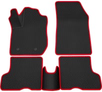 Салонные коврики REZKON 3D EVA Ромб резиновые, черные, для LADA X-Ray Optima, красный кант 9239055104