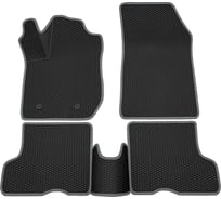 Салонные коврики REZKON 3D EVA Ромб резиновые, черные, для LADA X-Ray Optima, серый кант 9239055102