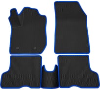 Салонные коврики REZKON 3D EVA Ромб резиновые, черные, для LADA X-Ray Optima, синий кант 9239055103