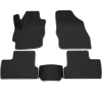 Салонные коврики REZKON 3D EVA Ромб резиновые, черные, для Mazda 3 09-13, серый кант 9223010102