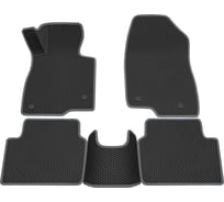 Салонные коврики REZKON 3D EVA Ромб резиновые, черные, для Mazda 3 13-19, серый кант 9223010202