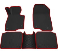 Салонные коврики REZKON 3D EVA Ромб резиновые, черные, для Mazda 6 12-18, красный кант 9223015204