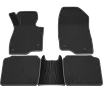 Салонные коврики REZKON 3D EVA Ромб резиновые, черные, для Mazda 6 12-18, серый кант 9223015202