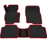 Салонные коврики REZKON 3D EVA Ромб резиновые, черные, для Mazda CX-5 12-17, красный кант 9223020104