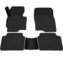 Салонные коврики REZKON 3D EVA Ромб резиновые, черные, для Mazda CX-5 12-17, серый кант 9223020102